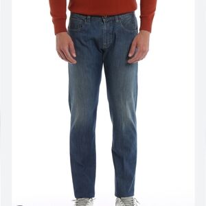 Giorgio Armani Jeans Straight Fit Light Washed Blue Slim Fit Denim Designer Men